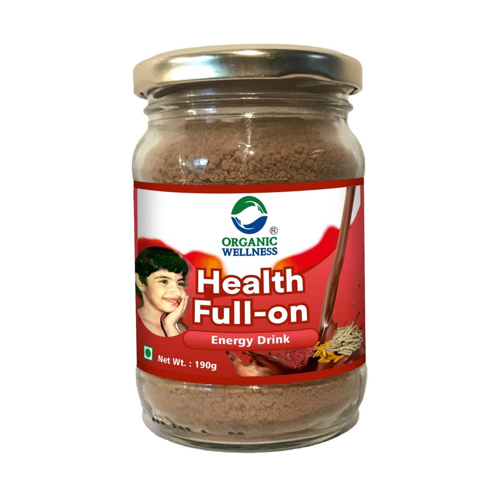 Organic Wellness Health Full On || Chocolate Nutrition Health Drink || For Physical Growth, Bone & Muscle Growth, Brain Health || 190 Gram Bottle