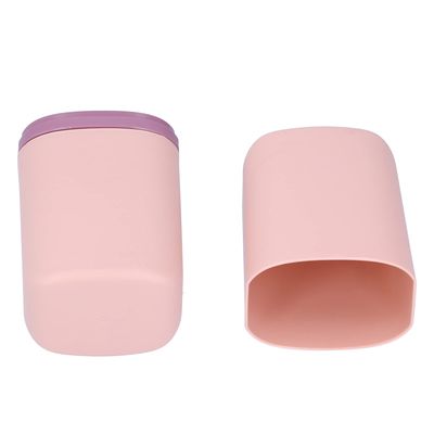 Portable Toothbrush Cup, Recyclable Toothbrush Box Portable for Schoolcamping, Bathroom for Travel Outing, Business Trip(Pink)