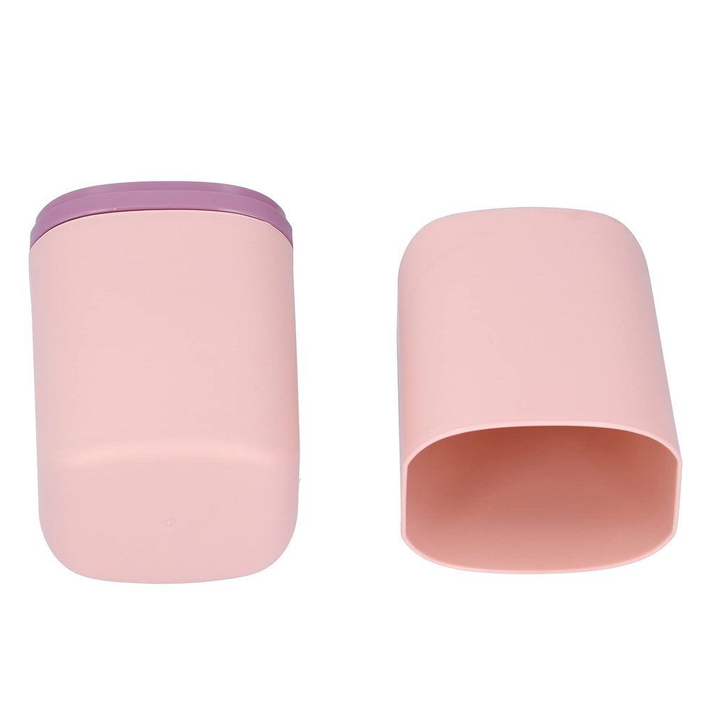 Portable Toothbrush Cup, Recyclable Toothbrush Box Portable for Schoolcamping, Bathroom for Travel Outing, Business Trip(Pink)