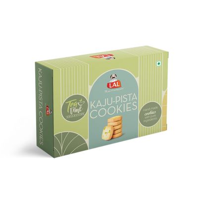 Lal Sweets Kaju Pista Cookies 400g | Premium Cashew & Pistachio Treat| Crunchy, Nutty & Irresistible| Tea-Time Perfection with a Nutty Twist| A Perfect Crunch of Cashew & Pistachio|