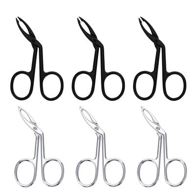 HEALLILY 6pcs Eyebrow Clips Oblique Eyebrow Tweezers Scissors Shaped Eyebrow Straight Tip Tweezers Beauty Tools