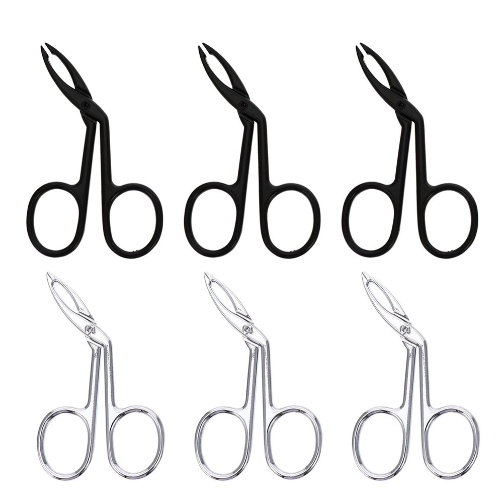 HEALLILY 6pcs Eyebrow Clips Oblique Eyebrow Tweezers Scissors Shaped Eyebrow Straight Tip Tweezers Beauty Tools