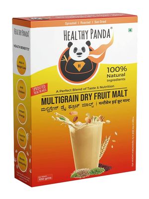 HEALTHY PANDA Organic Sprouted Multigrain Dry Fruit Malt/Sprouted Multigrain Health Mix(Organic Sattu Mavu) (200 g) 100 g x Pack Of 2