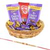 Astonished Retail Divine Sandalwood Rakhi with Chocolate Gift | Rakhi Chocolate Gift for Brother| Rakhi Chocolate Hamper | Roli, Chawal, Chandan, Misri | 24 view 1