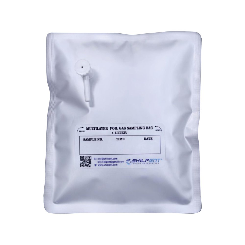 Shilpent Multi Foil Gas Sampling Bag (Capacity- 5 liter)(MOC  Aluminum, Plthln, Nylon, and PP)(Filling capacity - < 90% of the total volume)(Pack of 1)