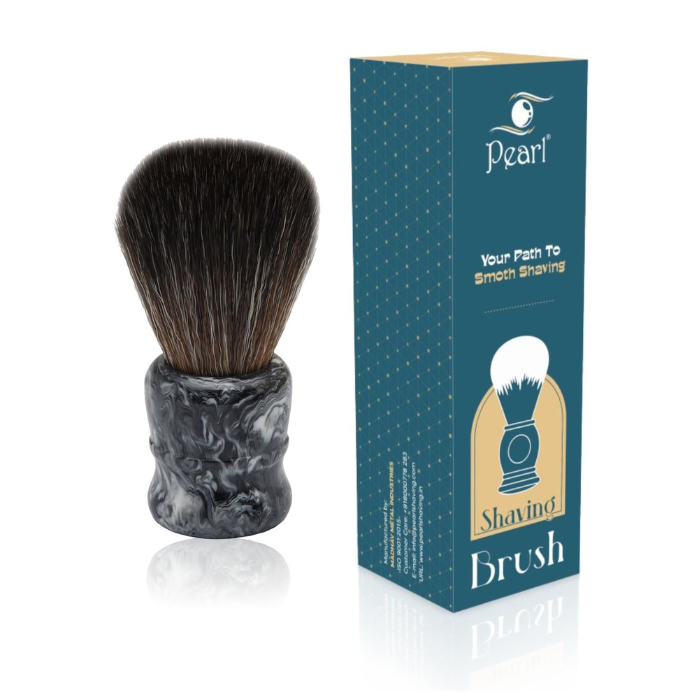 Pearl shaving Premium ultra Soft Synthetic Bristle shaving brush for Men (Marble gray)