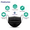 Careview CV2992, SITRA Approved, 3 Ply Colored Disposable Surgical Mask With Built in Metal Nose Pin and 1 Melt Blown Layer (Pack of 200, Black) view 3