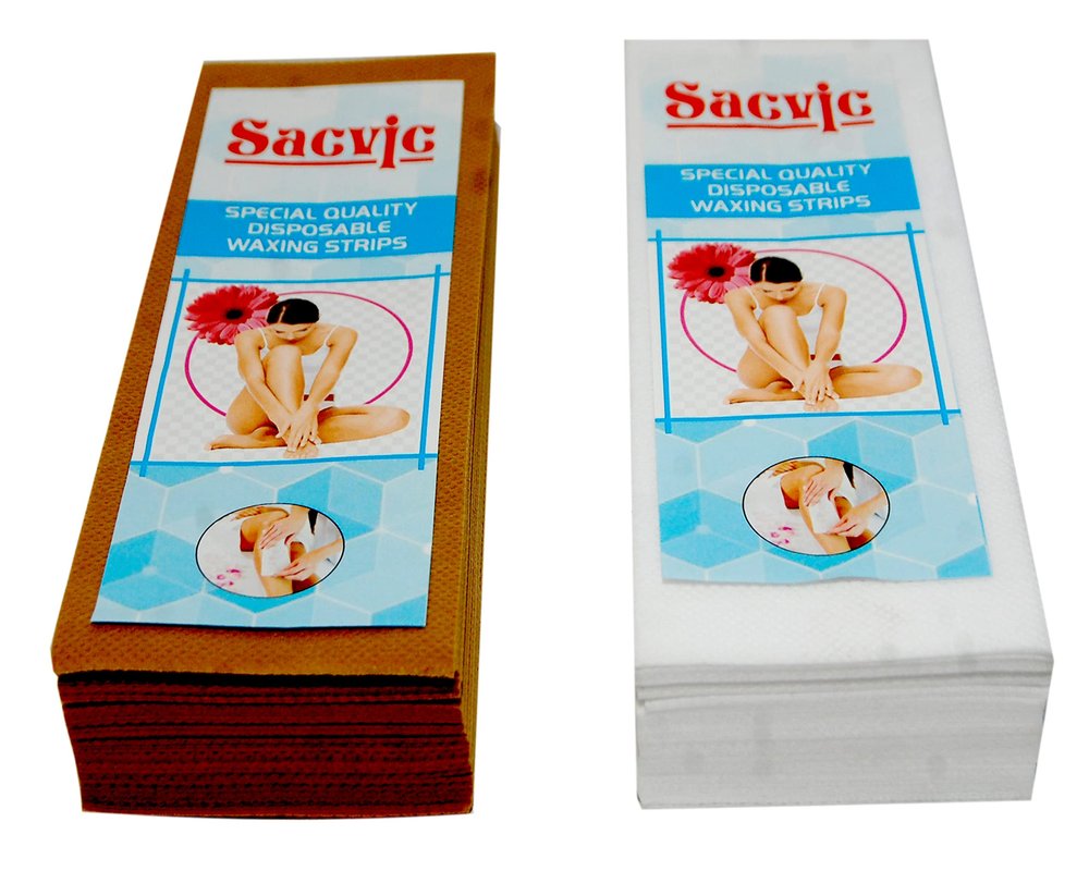 Sacvic Waxing Strips Plain Without Wax Non-Woven Hair Removal Plain Waxing Strips- 140 pieces (White)
