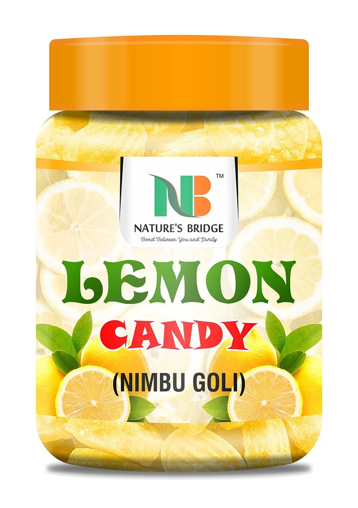 Nature's Bridge Lemon Candy Lemon Flavour Candy (Jar Pack) / Sweet Hard Candy/Nimbu Goli - (400 Gm)