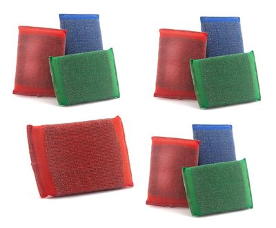 Mast Ruff and Tuff Multipurpose Steel Foam Pad Kitchen Scrubber (Multi Colour) (Pack of 8)