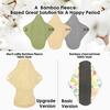 6 PCs Reusable Menstrual Pads, Ultra Absorbent Cotton Cloth Pads for Light / Heavy Flow, Cotton Sanitary Pads for Teens, Women, Nonslip Panty Liners + 1 pc Wet Bag (Mustard Yellow, Grey, Beige, XS) view 4