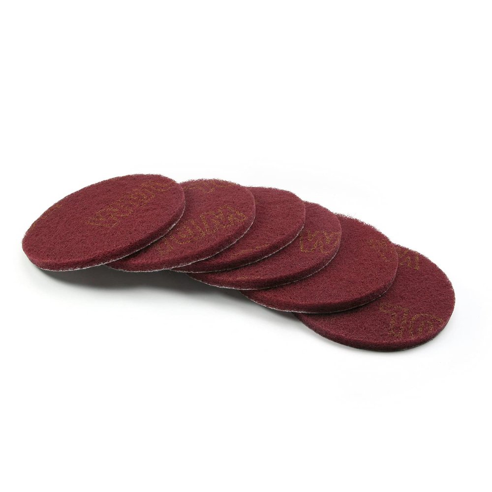 Auniwaig 5 Inch Scrubber Scouring Pads Red-Multipurpose , Scuffing Disc Hoop and Loop Surface Conditioning Disc 6pcs