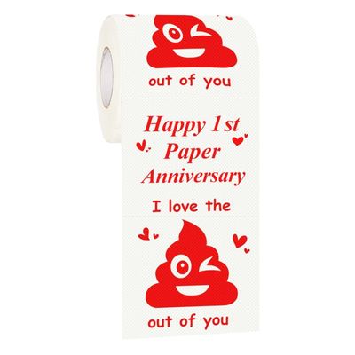 Happy Anniversary Toilet Paper Roll Funny Retirement Gifts for Men and Women Funny Novelty Wedding or Dating Anniversary Present for Him or Her Anniversary Party Decorations Supplies