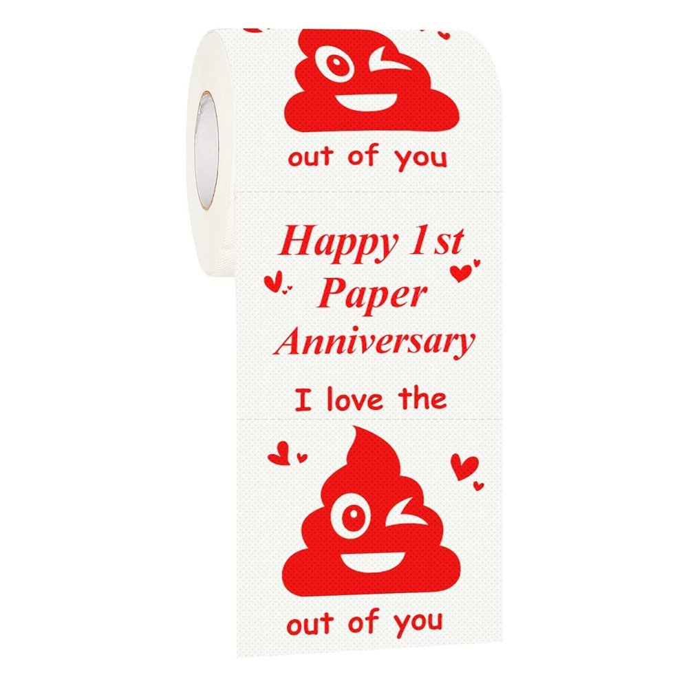 Happy Anniversary Toilet Paper Roll Funny Retirement Gifts for Men and Women Funny Novelty Wedding or Dating Anniversary Present for Him or Her Anniversary Party Decorations Supplies