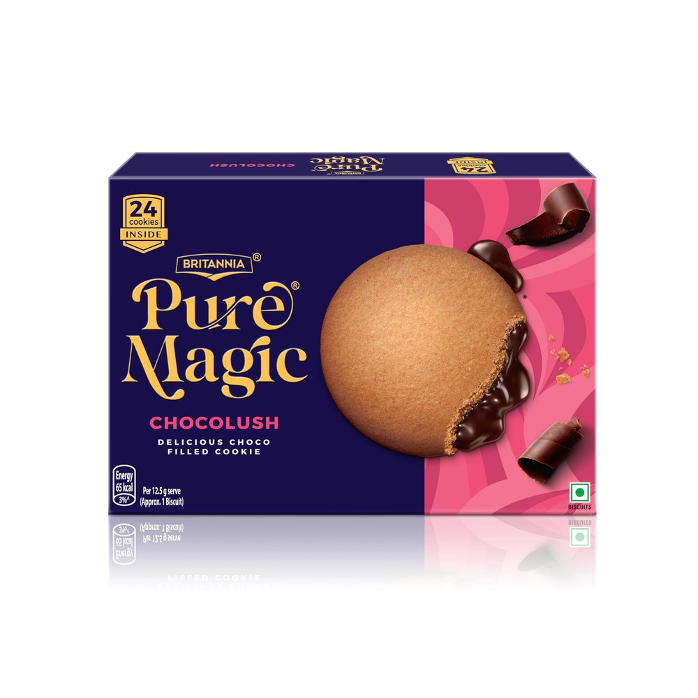 Pure Magic Britannia Chocolush, 300G, with Extra Crunchy Biscuit and Gooey Choco-Filling - Choco