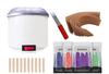 CUVLY Wax Heater Hot Waxing Wax Kit Wax Warmer with Hair Removal Wax Beans (100g) and Wax Knife With Wax Strips For Painless Hard,Strip and Paraffin Wax For Women-Color May Very (Pack Of 5) view 1