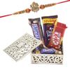 Astonished Retail Sweet Chocolate Gift Box | Ganesh Ji Design Rakhi with Chocolate for Brother | Rakhi Chocolate Hamper | Roli, Chawal, Chandan, Misri | 535 view 1