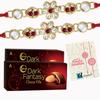 ascension Designer Meena Rakhi Raksha Bandhan Gift Band Moli Design Rakhi for Brother bhaiya bro with 2 Dark Fantasy Cookies & Roli Pack (Pack of 2) view 1