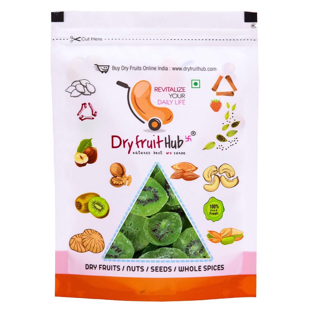 Dry Fruit Hub Candied Dried Kiwi 500gm Slices | Sweet & Tangy Dehydrated Fruit | Soft, Chewy & Colorful Snack | Perfect for Baking, Gifting & Desserts