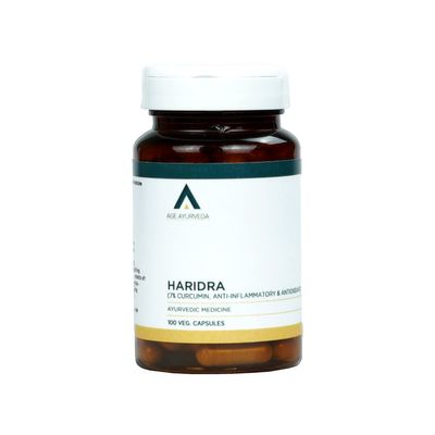 Age Ayurveda Hardira Ayurvedic Capsules 7% Curcumin for Immunity & Strength | Vegan Turmeric Boost for Metabolism and Allergy Defense | 100 Vegetable Capsules (Pack of 1)