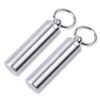 FULLGUEEN Pill Holder Keychain,Portable Waterproof Single Chamber Stainless Steel Pill Container,Small Pill Box Case for Outdoor Travel Camping - 2 Pack view 1