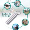FULLGUEEN Pill Holder Keychain,Portable Waterproof Single Chamber Stainless Steel Pill Container,Small Pill Box Case for Outdoor Travel Camping - 2 Pack view 3