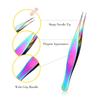 6 Pieces Pointed Tweezers Ingrown Hair Tweezers Precision Needle Point Tip Tweezers Stainless Steel Tweezers for Nose Facial Hair Eyebrow Blackhead Remover (Rainbow Color) view 2