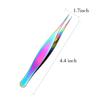 6 Pieces Pointed Tweezers Ingrown Hair Tweezers Precision Needle Point Tip Tweezers Stainless Steel Tweezers for Nose Facial Hair Eyebrow Blackhead Remover (Rainbow Color) view 3