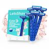 LetsShave Evior 3 Blade Plus Disposable Razor for Women (Pack of 6), Manual Shaving Razor for Women, Painless Hair Remover, Stainless Steel Blades view 1