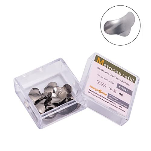 50Pcs Dental 50m Sectional Contoured Metal Matrices Matrix Refill (Large with Ledge)