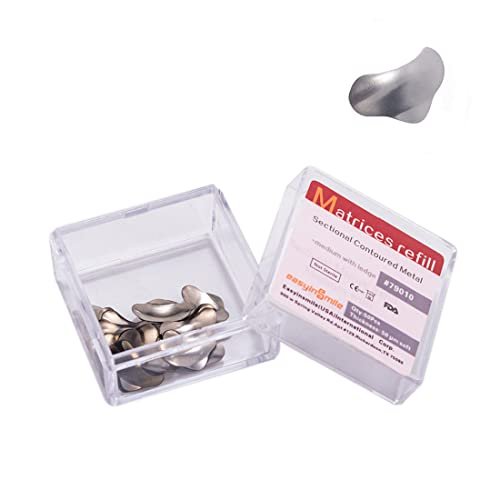 50Pcs Dental 50m Sectional Contoured Metal Matrices Matrix Refill (Medium with Ledge)