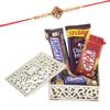 Astonished Retail Sweet Chocolate Gift Box | Square OM Rakhi Chocolate for Brother | Rakhi Chocolate Hamper | Roli, Chawal, Chandan, Misri | 535 view 1