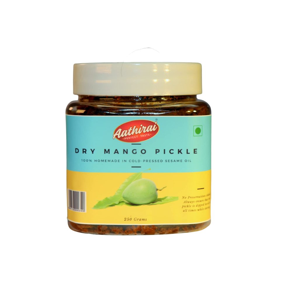 Aathirai Dry Mango Pickle - 250g No Artifical Preservative | 100% Natural & Organic Homemade Pickle With Cold Pressed Sesame Oil | Less Oil More Healthy Pickle