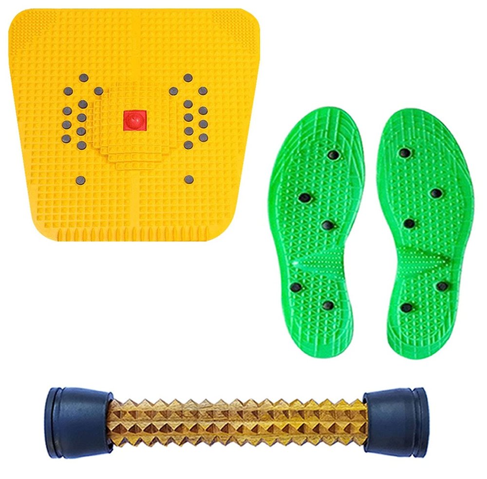 ACS 2000MAT MAGNETIC FOOT MASSAGER SHUE SOLE WONDER FOOT ROLLER WOODEN