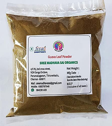 Sree Madhava Sai Organics Guava Leaves/Amrood Patti/Koiya ilai Powder - 200 Grams