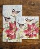 Boston International IHR 3-Ply Paper Napkins, 16-Count Guest Size, Poinsettia & Chickadees view 3