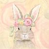 Boston International IHR 3-Ply Paper Napkins, 20-Count Cocktail Size, Bunny Flower Crown view 1