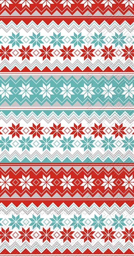 Boston International IHR 3-Ply Paper Napkins, 16-Count Guest Size, Reindeer Stripe