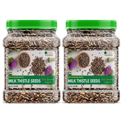 Bliss of Earth Milk Thistle Seeds Organic Super Food For Liver Cleansing Immunity Boosting And Blood Sugar Control 500gm Pack Of 2