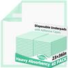 Disposable Underpads with Adhesive Tapes 23'' X 36'' Chucks Pads Heavy Absorbency Incontinence Pads, Waterproof Pee Pads, Thicker Chux Pads for Unisex Adult, Kids and Pet (40 Count) view 1
