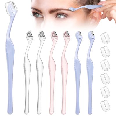 Eyebrow Razor Mini Eyebrow Razor Trimmer Female Face Shaver Lip Hair Remover with Precision Cover Small Eyebrows Shaver for Women Makeup Face Care Tools (6)