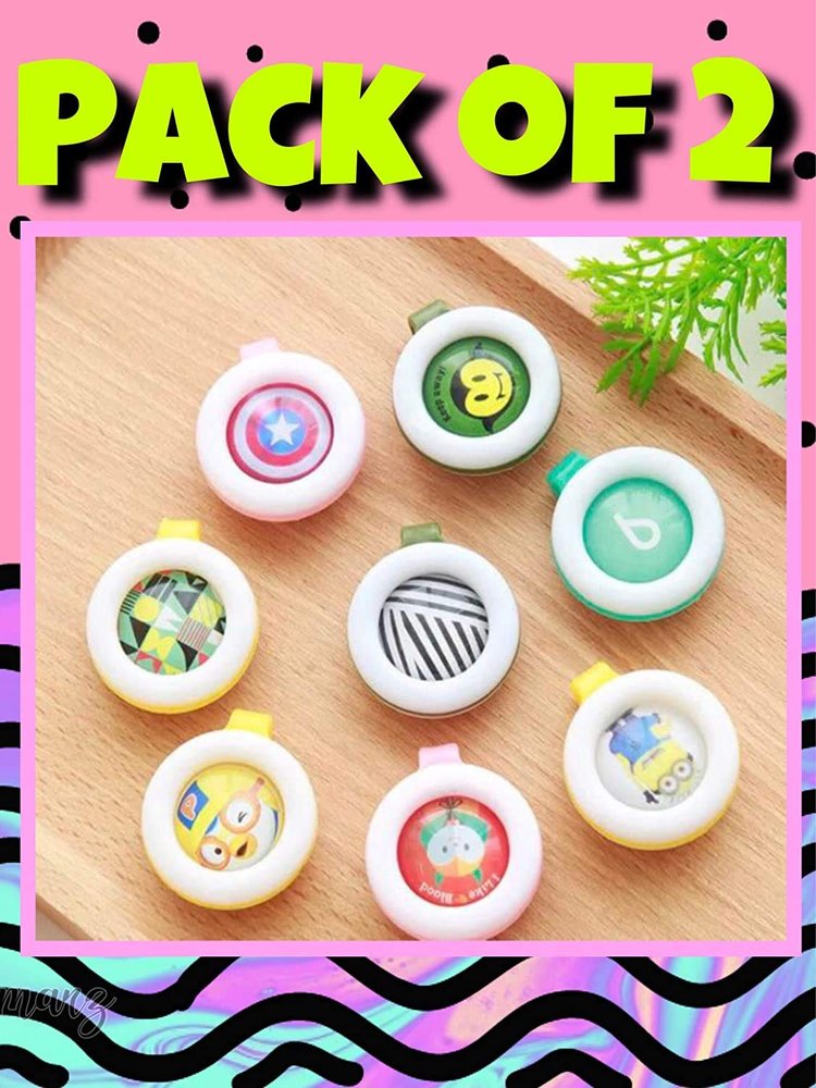 LAPPU Kids Safe Reusable Mosquito Repellent Badge, Sticker for Outdoor & Indoor Protection - Infants & Baby Safe, Assorted (Pack Of 2)