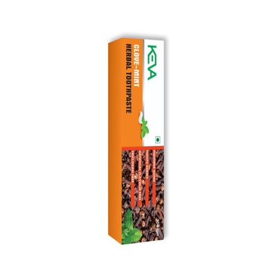 KEVA Clove-Mint Herbal Toothpaste Relieves,Tightening,Fresh Breath,Anti-cavity,Longlasting (100 g) Pack of 1