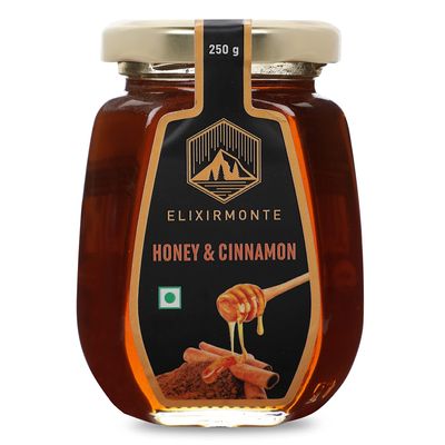 Elixir monte Premium Honey with Cinnamon 250g Raw Natural & Unprocessed Honey