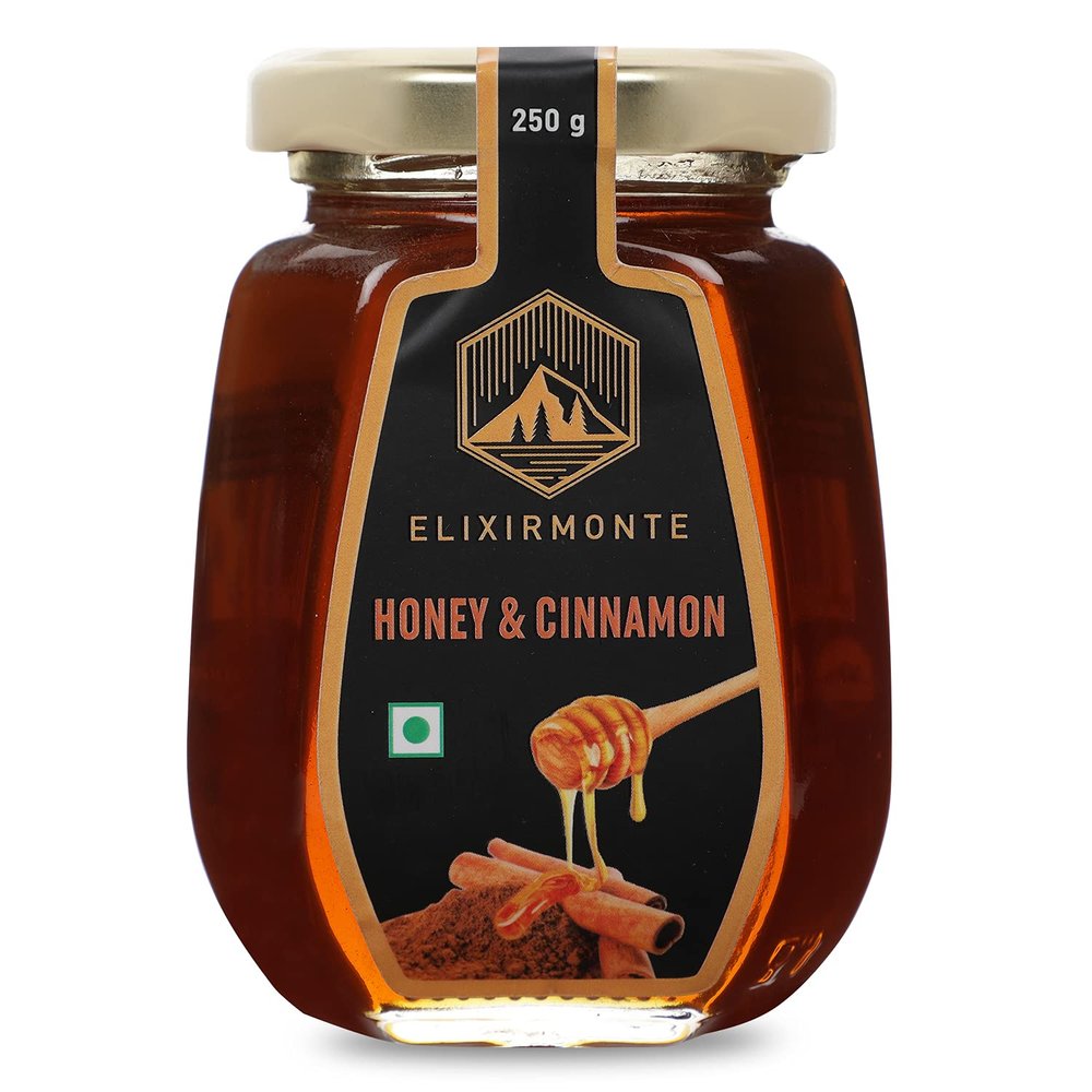 Elixir monte Premium Honey with Cinnamon 250g Raw Natural & Unprocessed Honey