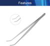 Hegebeck Stainless Steel Tweezers Long Handle Straight Tweezer Handmade Multipurpose Repairing Kit For Eyebrow Hair Remover Ingrown Hairs Remover with Bent Tip 18cm 1pcs view 3