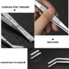 Hegebeck Stainless Steel Tweezers Long Handle Straight Tweezer Handmade Multipurpose Repairing Kit For Eyebrow Hair Remover Ingrown Hairs Remover with Bent Tip 14cm 5pcs view 4