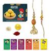 BOGATCHI Rakhigift for Brother and Bhabhi with Sweets|Elegant Rakhi Combo| Ladoo with LumbaSet| Moli Rakhi Lumba Set of 2| Bhaiya Bhabhi RakhiSet with Sweets|LMBLa3 view 1