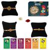 BOGATCHI Rakhi with Sweets, Rakhi for brother with sweets, Rakhi with sweets for brother, Rakhi for brother with gift sweets -Kaju Katli, 200g + Rakhi Set of 3 +Roli Chawal+ Rakhi Card |KKTRKH-3-20 view 1
