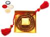 Designer 3 Fold Bracelet Rakhi with Personal Message Combo Gift, Almond Badam Jar 250gms, Tikka & Roli Chandan Chawal Mishri Pack for Bhai Bhaiya Brother view 2